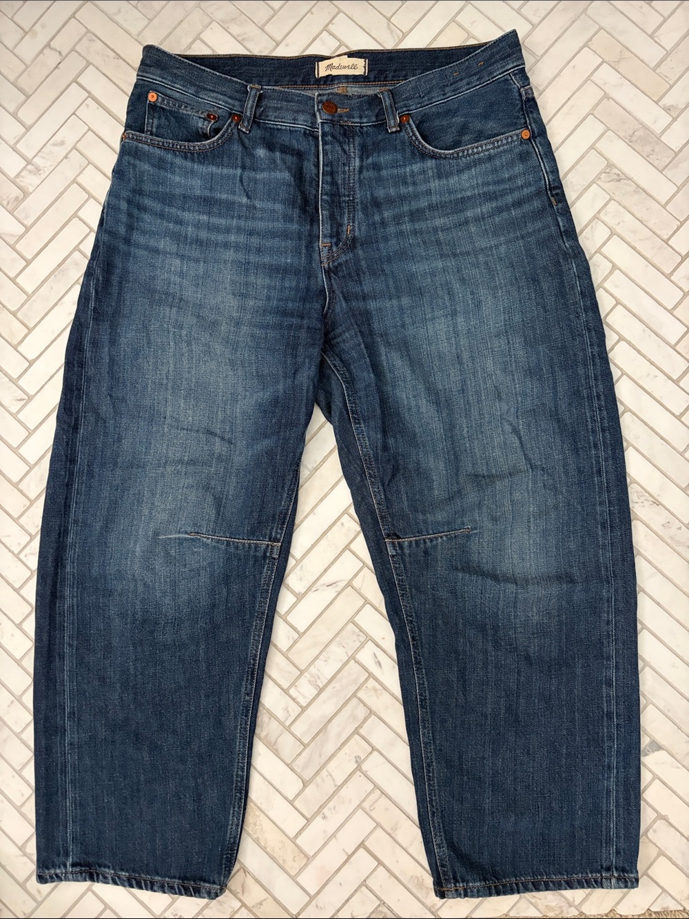 Madewell Women's Darted Barrel Jeans in Leeds Wash 29P softdrape edit